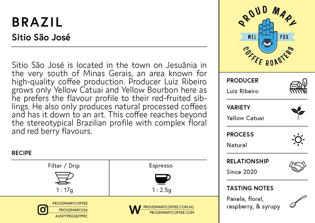 Brazil | Sitio São José | Yellow Catuai | Natural | Filter | 250g