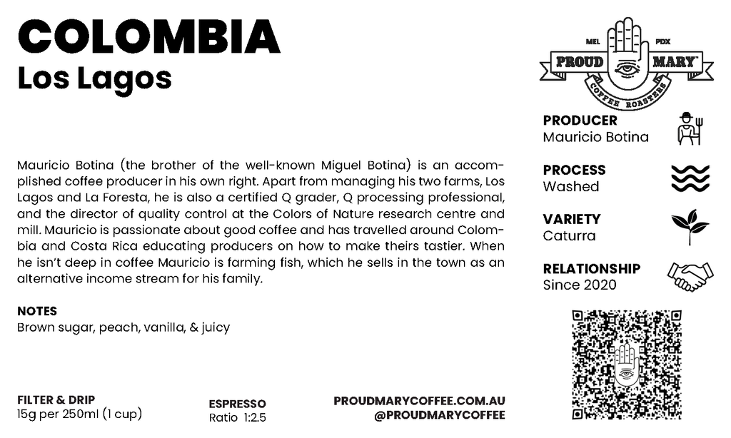 Colombia | Los Lagos | Caturra | Washed | Filter | 250g