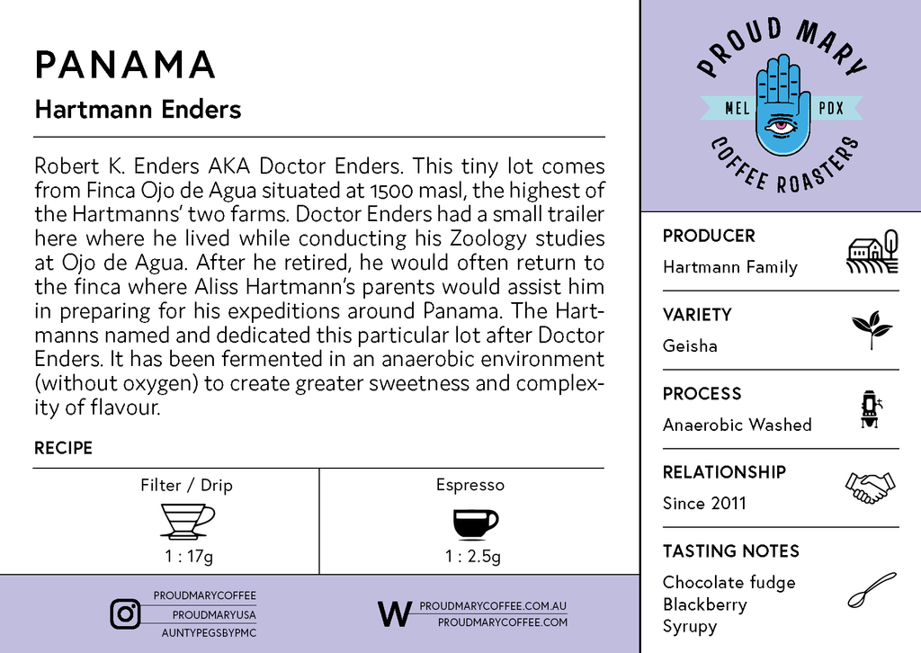 Panama | Hartmann Enders | Geisha | Anaerobic Washed | Filter | 100g